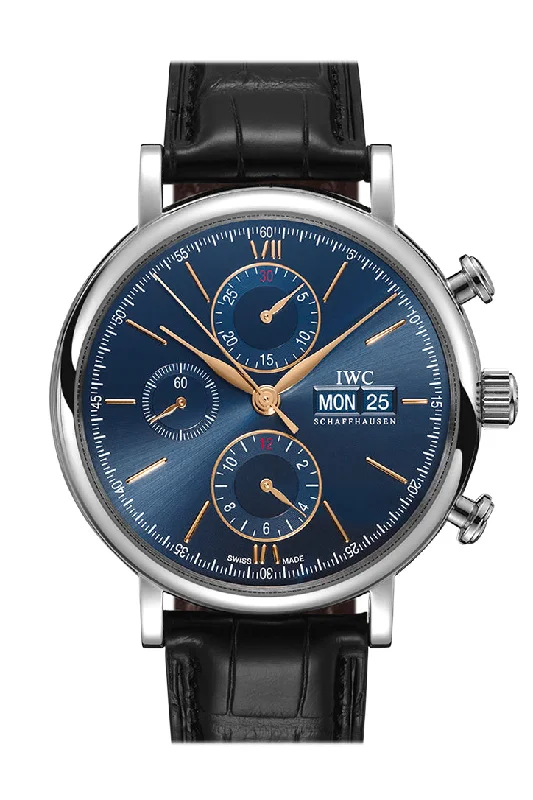 Explore the IWC Big Pilot Watches Collection –IWC Portofino Chronogragh 42 Blue Dial Watch  IW391036