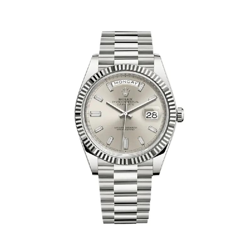 Luxury Rolex Watches for Every Occasion –Rolex Day-Date 228239 White Gold Silver Diamond Dial