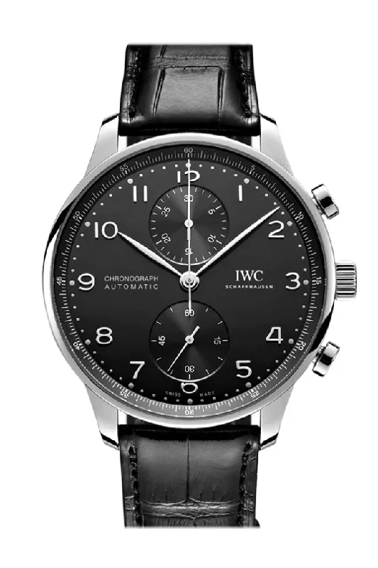 Discover the Latest IWC Watch Collections –IWC Portuguese Black Dial Stainless steel Watch IW371609