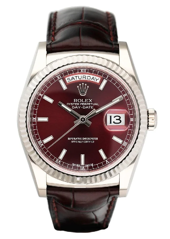 Find Exclusive Rolex Models for Timeless Elegance –Rolex Day Date 118139 Cherry Dial 18K White Gold Mens Watch