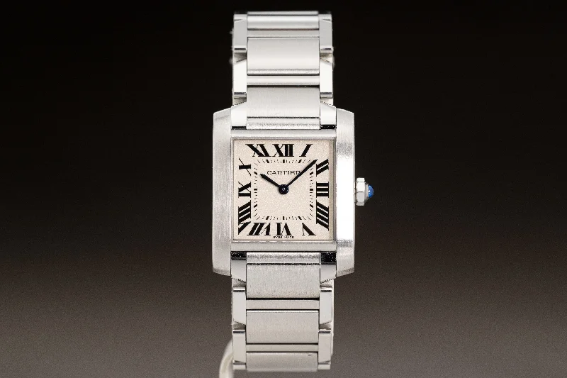 Discover Rolex Watches for the Perfect Gift –Cartier Tank Francaise Automatic Model 3751 Blue Cabochon Crown