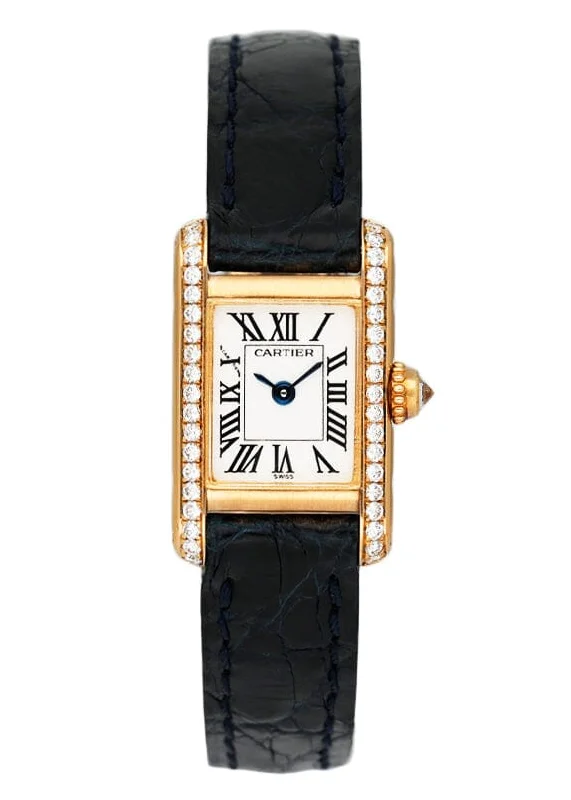 Shop Cartier Watches for Iconic Design –Cartier Tank Mini WB200751 Diamond Ladies Watch