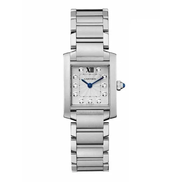 Cartier Watches: Built for the Modern Luxury Collector –Cartier Tank Francaise 25mm Women's watch - Ref: WE110006 - Silver Roman Diamond Dial, Stainless Steel Bracelet