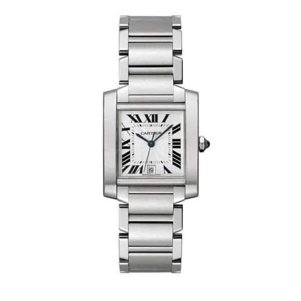 Shop Cartier Watches for Precision and Style –Cartier Tank Francaise 36.5mm Watch - Ref: W51002Q3 - Silver Roman Dial, Stainless Steel Bracelet