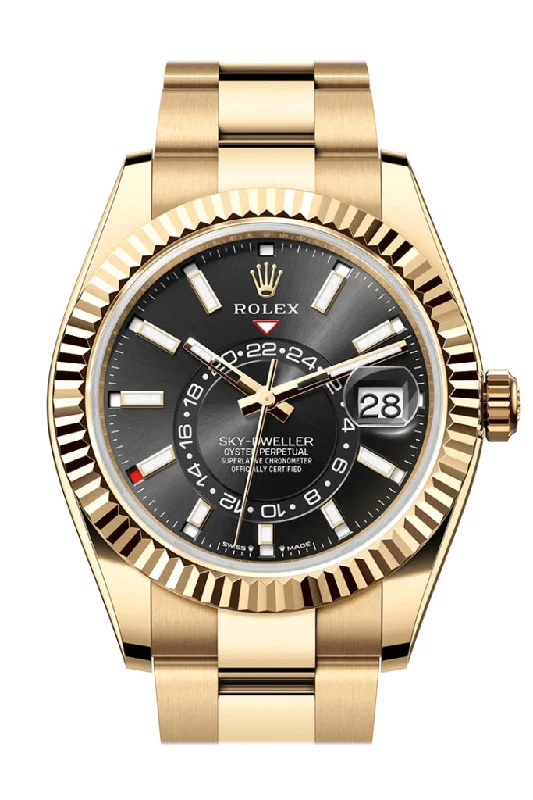 Timeless Rolex Watches Available Now –Rolex Sky Dweller 42 Black Dial Yellow Gold Oyster Mens Watch 336938