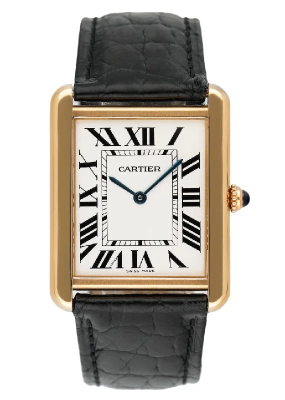 Discover Cartier Watches: Precision and Luxury Combined –Cartier Tank Solo W1018855 Large Size 18K Yellow Gold Ladies Watch