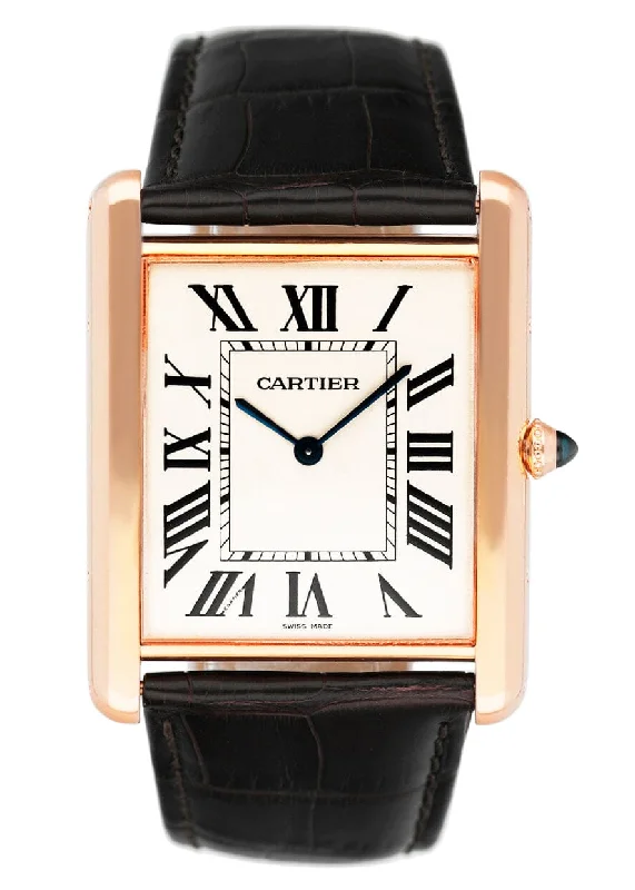 Discover Rare Cartier Timepieces for Sale –Cartier Tank Louis XL W1560017 18K Rose Gold Mens Watch