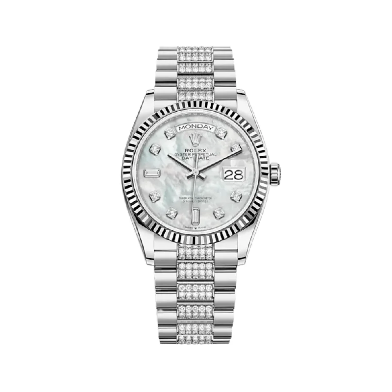 Swiss Rolex Watches for Precision Lovers –Rolex Day-Date 128239 White Gold MOP Diamond Dial