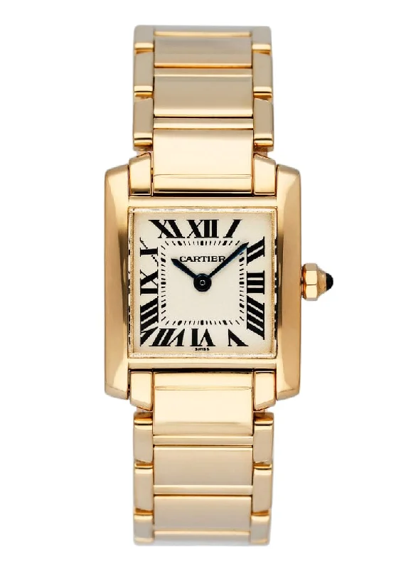 Shop Cartier Watches for Legendary Craftsmanship –Cartier Tank Francaise W50002N2 Yellow Gold Ladies Watch Box Papers