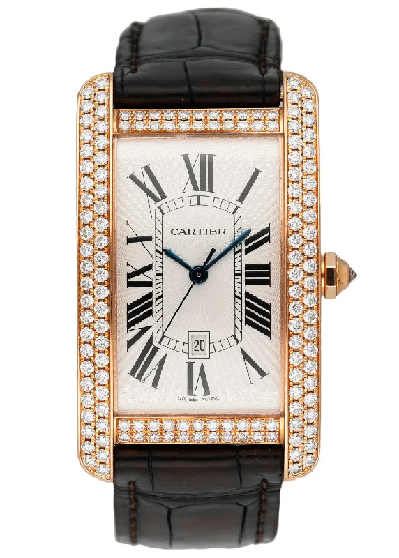 Discover Cartier Watches for a Lifetime of Luxury –Cartier Tank Americaine Large WB704851 Diamond Watch Box Papers