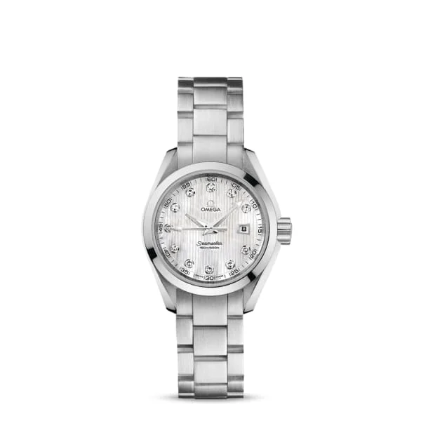 Omega Watches: Swiss Excellence for the Discerning –Omega Seamaster 30mm Watch - Ref: 231.10.30.61.55.001 - White Mother of Pearl Diamond Index Dial, Stainless Steel Bracelet