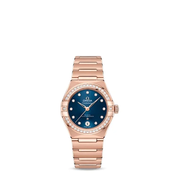 Omega Watches: Crafted for the Modern Age –Omega Constellation 29mm Watch - Ref: 131.55.29.20.53.001 - Blue Diamond Index Dial & Diamond Bezel, 18K Rose Gold Bracelet