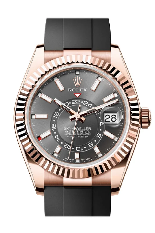 Rolex Watches for Sale Online –Rolex Sky Dweller 42 Slate Dial Rose Gold Mens Watch 336235