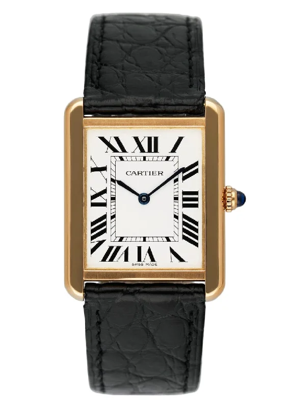 Discover the Timeless Charm of Cartier Watches –Cartier Tank Solo W5200004 Large Size 18K Yellow Gold Mens Watch