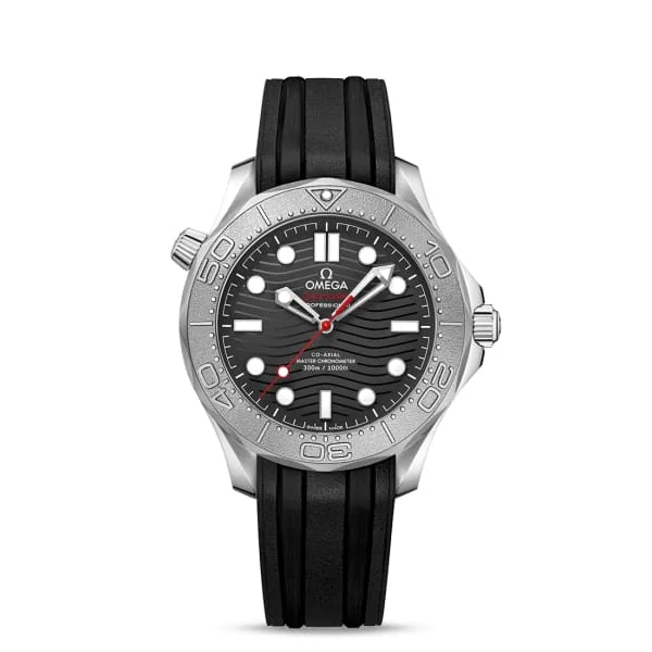 Find the Best Omega Timepieces for Your Collection –Omega Seamaster 42mm Watch - Ref: 210.32.42.20.01.002 - Black Index Dial, Black Rubber Strap