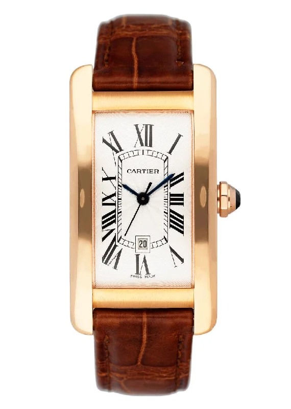 Explore the Latest Cartier Watches for Sale –Cartier Tank Americaine W2620030 18K Rose Gold Watch