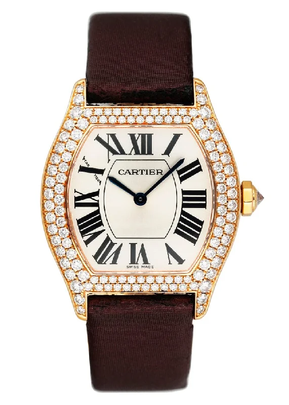 Discover Rare Cartier Timepieces Online –Cariter Tortue WA505031 Diamond 18K Rose Gold Ladies Watch