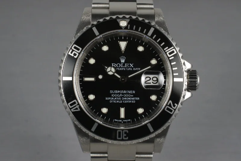 Timeless Rolex Timepieces Online –2006 Rolex Submariner 16610T with Box and Papers