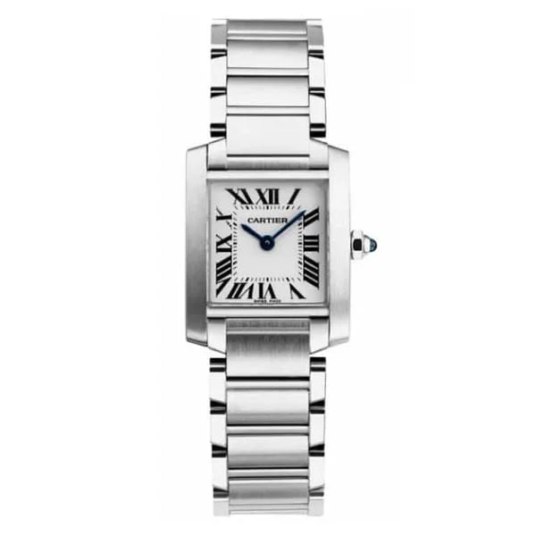 Discover Iconic Cartier Timepieces with Unmatched Craftsmanship –Cartier Tank Francaise 25mm Women's watch - Ref: W51008Q3 - Silver Roman Dial, Stainless Steel Bracelet