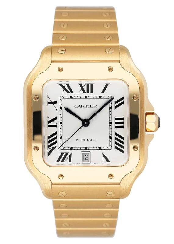 Cartier Watches: Luxury for the Modern Era –Cartier Santos WGSA0029 Large Yellow Gold Mens Watch Box Papers