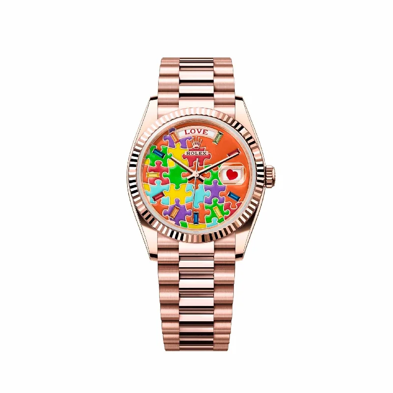 Rolex Watches: Made for the Discerning Buyer –Rolex Day-Date 128235-0063 'Emoji Puzzle' Rose Gold