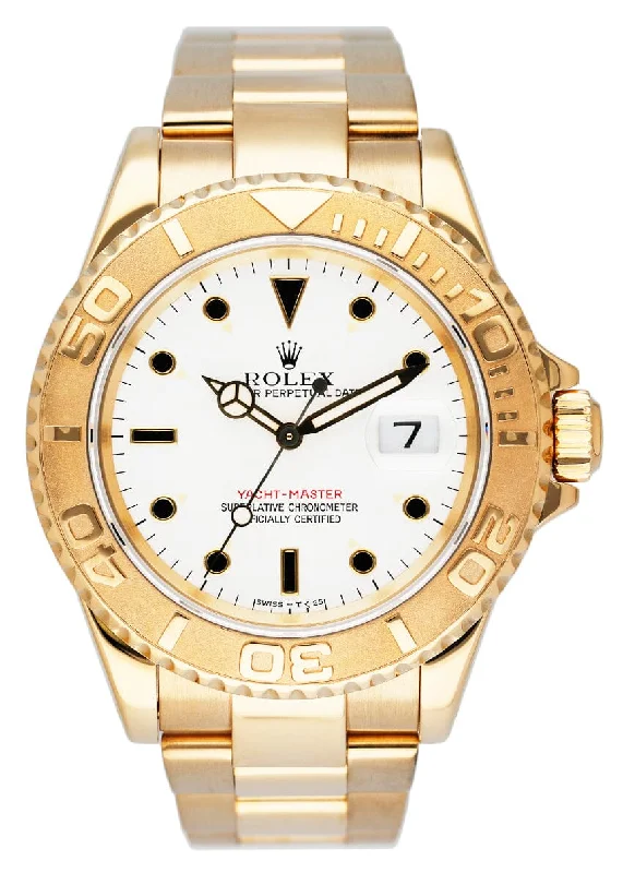 Discover Rolex Watches for a Lifetime of Luxury –Rolex Yacht Master 16628 18K Yellow Gold Mens Watch Box Papers