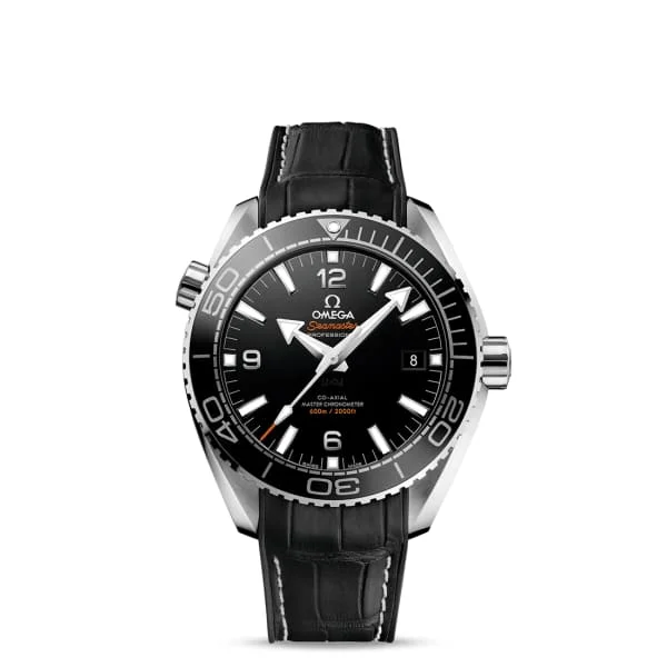 Discover Omega’s Signature Timepieces –Omega Seamaster 44mm Watch - Ref: 215.33.44.21.01.001 - Black Index Dial, Black Leather Strap