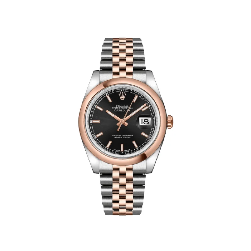 Rolex Watches: Built for Perfection –Rolex Datejust 116201 Stainless Steel Rose Gold Black Dial