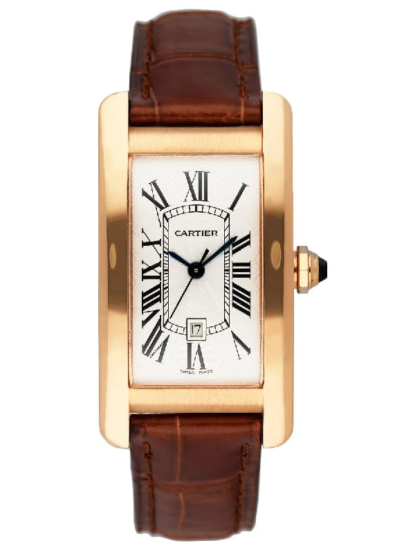 Discover the Best Cartier Timepieces for You –Cartier Tank Americaine W2620030 18K Rose Gold Watch Box Papers