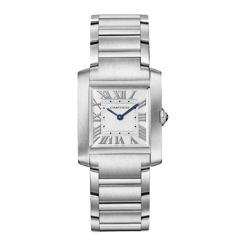 Shop Cartier Watches for Unmatched Quality –Cartier Tank Francaise 32mm Watch - Ref: WSTA0074 - Silver Roman Dial, Stainless Steel Bracelet