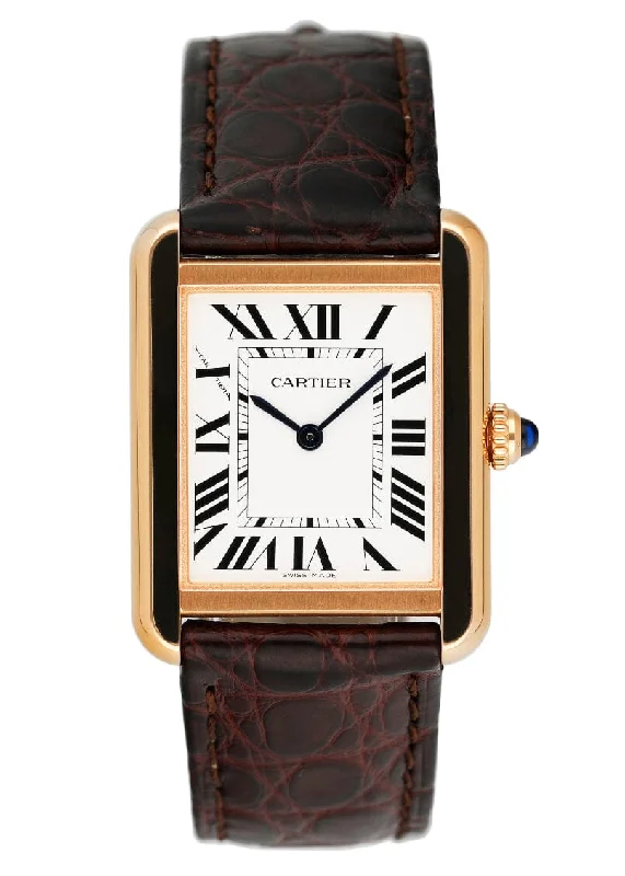 Shop Cartier Watches for Precision and Luxury –Cartier Tank Solo W5200024 18K Rose Gold Ladies Watch Box Papers