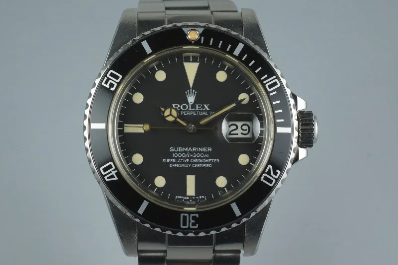 Shop Luxury Rolex Watches –1984 Rolex Submariner 16800 with Box and Papers