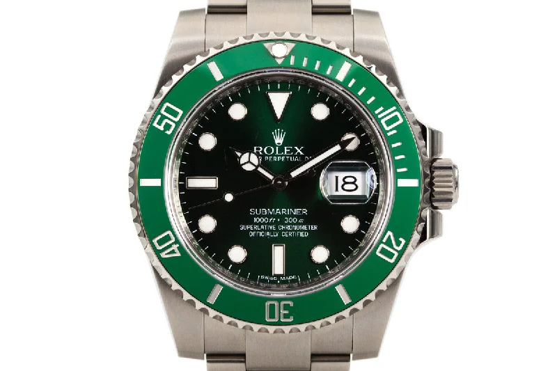 Rolex Watches: Designed for Luxury and Excellence –2013 Rolex Green Submariner 116610V with Box and Papers