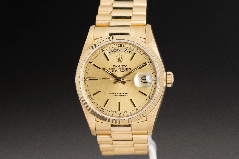 Find Iconic Rolex Watches for Every Wrist –1987 Rolex 18038 18K Day-Date Champagne dial