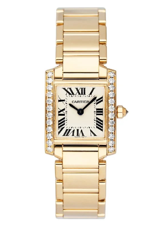 Discover Cartier’s Signature Timepieces –Cartier Tank Francaise WJTA0024 Diamond Bezel Ladies Watch Box Papers