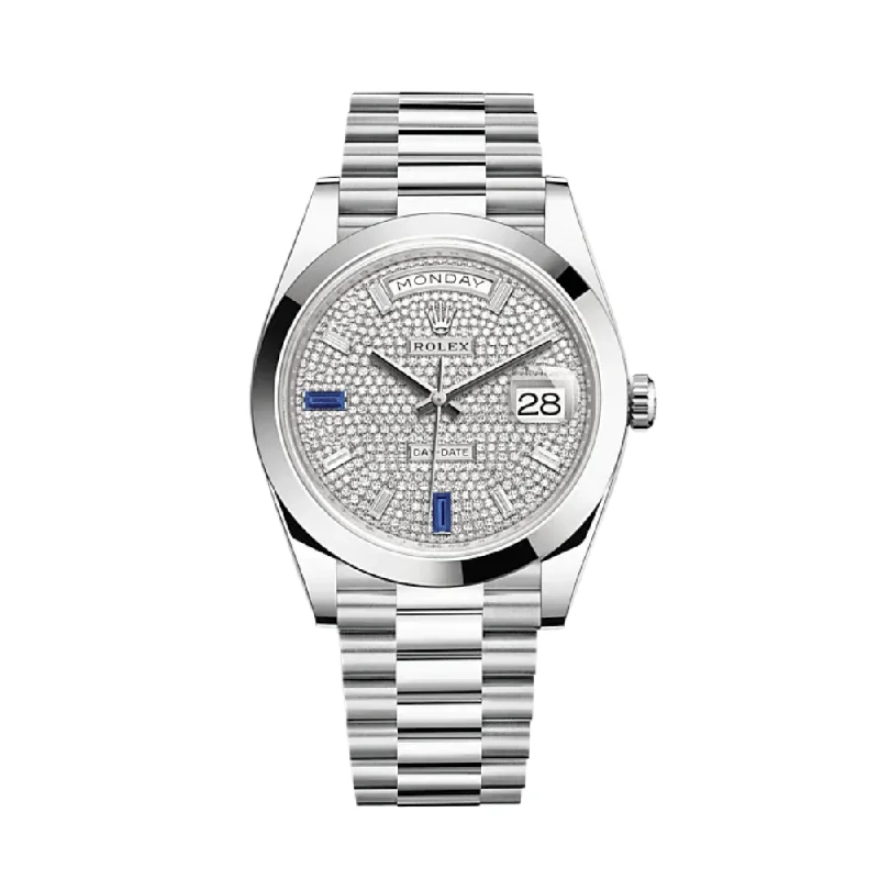 Rolex Watches for the Luxury Collector –Rolex Day-Date 228206 Platinum Diamond-Paved Dial