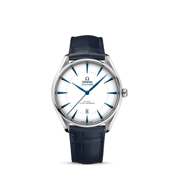 Shop Omega Watches for Timeless Elegance –Omega Seamaster 40mm Watch - Ref: 511.13.40.20.04.002 - White Index Dial, Blue Leather Strap