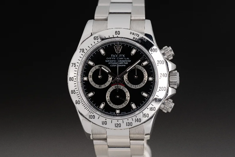 Discover Rolex Watches That Make a Statement –2007 Rolex Daytona 116520 Black Dial Box, Card, Hangtags, & Booklets