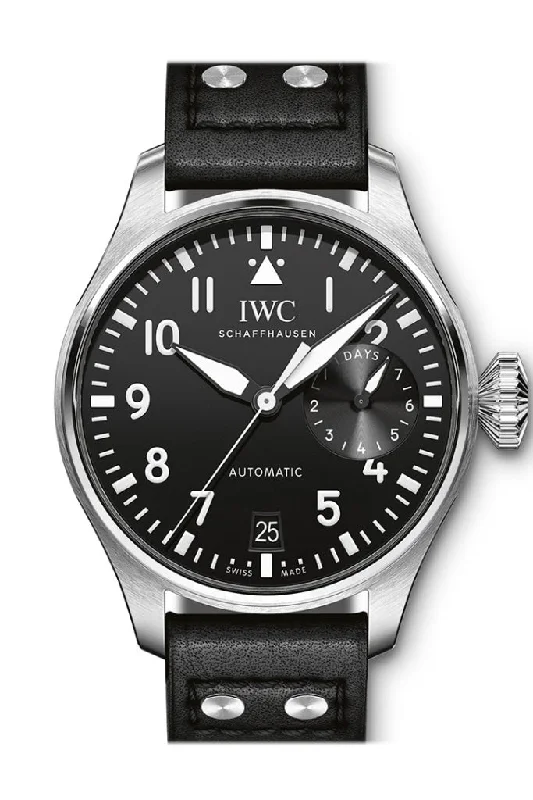 Explore the IWC Big Pilot Watches Collection –IWC Big Pilot Automatic Black Dial Black Leather Men's Watch IW501001