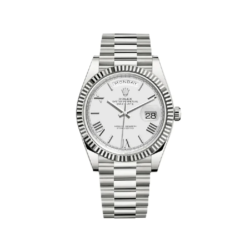 Rolex Watches: Masterpieces of Swiss Craftsmanship –Rolex Day-Date 228239 White Gold White Dial