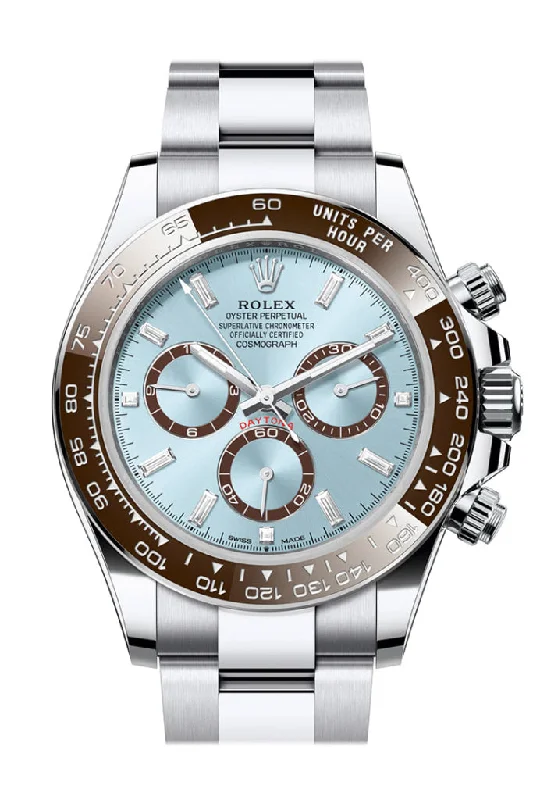 Discover Rolex Watches with Perfect Craftsmanship –Rolex Daytona 40 Ice Blue Diamond Dial Platinum Mens Watch 126506