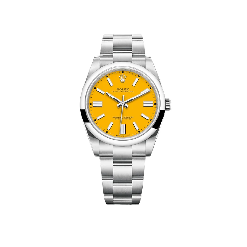 Rolex Watches: Precision, Luxury, and Style –Rolex Oyster Perpetual 126000 Stainless Steel Yellow Dial