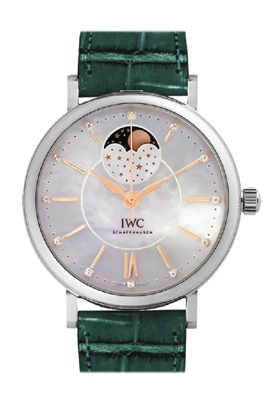 Discover IWC’s Iconic Pilot Watches –IWC Portofino 37mm White Mother Of Pearl Dial Automatic Ladies Watch IW459007