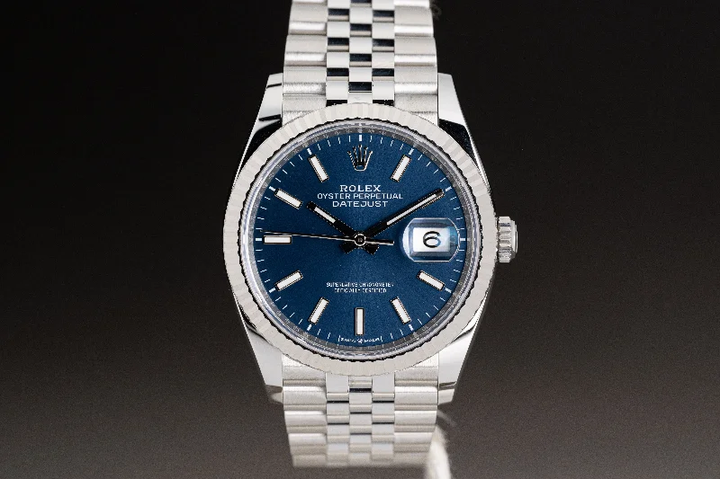 Shop Rare Rolex Models for Your Collection –2023 Rolex 126234 36mm Blue Dial Fluted Bezel Jubilee Bracelet Box & Warranty Card