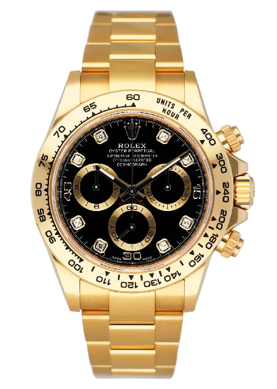 Shop Rare and Exclusive Rolex Watches –Rolex Daytona 116508 Diamond Black Dial Mens Watch Box Papers