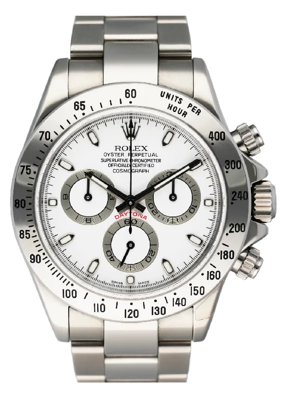 Explore Rolex Watches for Enduring Style –Rolex Daytona 116520 White Dial Stainless steel Mens Watch Box Papers