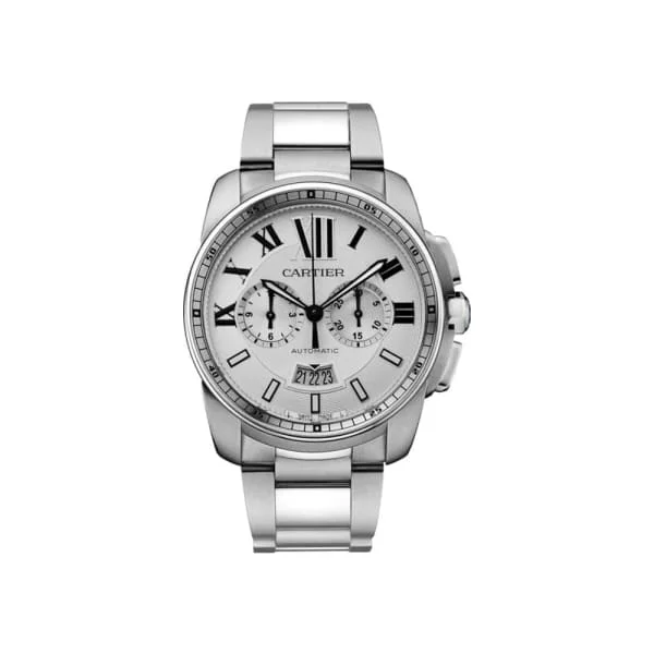 Discover Cartier Watches with Classic Style –Cartier Calibre de Cartier 42mm Watch - Ref: W7100045 - Silver Roman  Dial, Stainless Steel Bracelet