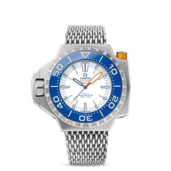 Shop Omega Watches for Lasting Quality –Omega Seamaster 55mm Watch - Ref: 227.90.55.21.04.001 - White Index Dial, Stainless Steel Bracelet