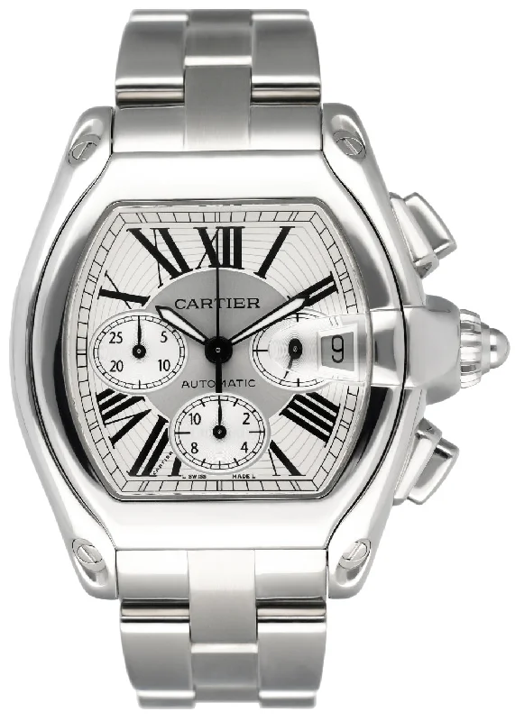 Shop Cartier Watches for Classic Luxury –Cartier Roadster XL 2618 Sliver Dial Mens Watch Box Papers