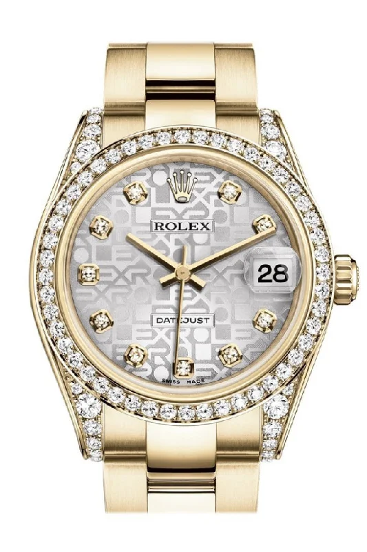 Timeless Rolex Watches Available for Purchase –Rolex Datejust 31 Silver Jubilee Diamond Dial Diamond Bezel Lug 18K Yellow Gold Ladies Watch 178158 Pre-owned